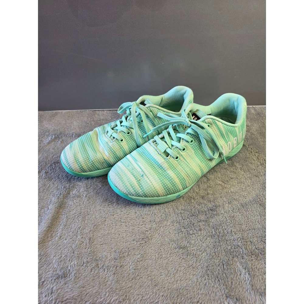 NOBULL Trainer Mint Green White Striped SuperFabric Men Size 10 Training Shoes